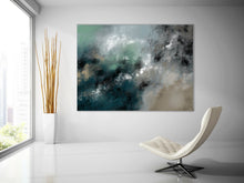 Load image into Gallery viewer, Deep Green Gray Abstract Painting Contemporary Art On Canvas Kp087