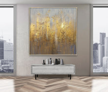 Load image into Gallery viewer, Glod Abstract Painting On Canvas Oversized Acrylic Painting Sp059