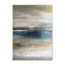 Load image into Gallery viewer, Gold Abstract Painting Modern Abstract Grey Blue Acrylic Painting Wp042