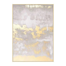 Load image into Gallery viewer, Gold Leaf Art Gray White Abstract Modern Painting Wp062