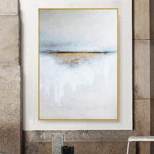 Load image into Gallery viewer, Gold Leaf Sunrise Scenery Painting Seascape Abstract Acrylic Painting Wp077