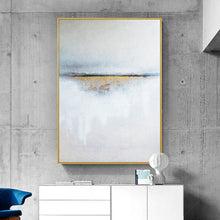 Load image into Gallery viewer, Gold Leaf Sunrise Scenery Painting Seascape Abstract Acrylic Painting Wp077