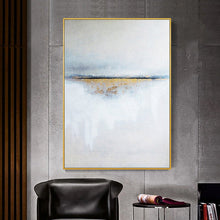 Load image into Gallery viewer, Gold Leaf Sunrise Scenery Painting Seascape Abstract Acrylic Painting Wp077