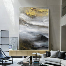 Load image into Gallery viewer, Gold Ocean Art Acrylic Painting Hand Painted Large Living Room Wall Art Wp065