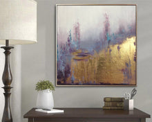 Load image into Gallery viewer, Gold Purple Abstract Painting Original Artwork Sp022