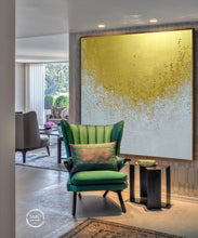 Load image into Gallery viewer, Gold White Abstract Painting Gold Contemporary Art Office Painting Sp018