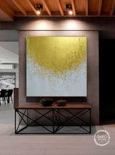 Load image into Gallery viewer, Gold White Abstract Painting Gold Contemporary Art Office Painting Sp018
