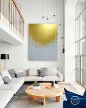 Load image into Gallery viewer, Gold White Abstract Painting Gold Contemporary Art Office Painting Sp018