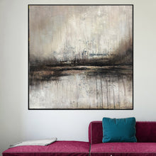 Load image into Gallery viewer, Gray White Brown Abstract Painting Living Room Artwork Sp024