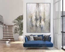 Load image into Gallery viewer, Gray Abstract Acrylic Painting Modern Textured Canvas Art Sp095