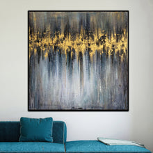 Load image into Gallery viewer, Gray Abstract Painting Gold Leaf Art Original Office Decor Contemporary Art Sp032