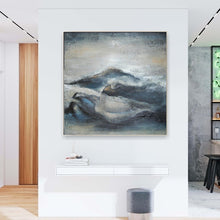 Load image into Gallery viewer, Gray Abstract Painting Landscape Blue Black Mountain Painting Wp022