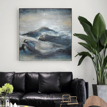 Load image into Gallery viewer, Gray Abstract Painting Landscape Blue Black Mountain Painting Wp022