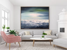Load image into Gallery viewer, Gray Beach Abstract Painting Light Blue Modern art Contemporary Artwork Wp081