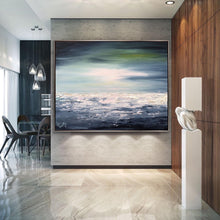 Load image into Gallery viewer, Gray Beach Abstract Painting Light Blue Modern art Contemporary Artwork Wp081