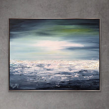 Load image into Gallery viewer, Gray Beach Abstract Painting Light Blue Modern art Contemporary Artwork Wp081