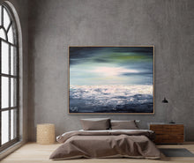 Load image into Gallery viewer, Gray Beach Abstract Painting Light Blue Modern art Contemporary Artwork Wp081
