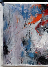Load image into Gallery viewer, Gray Purple Red Hand Painted Acrylic Painting on Canvas Wp068
