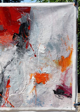 Load image into Gallery viewer, Gray Purple Red Hand Painted Acrylic Painting on Canvas Wp068