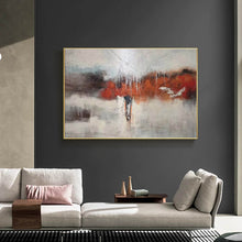 Load image into Gallery viewer, Gray Red White Textured Painting Oversized Abstract Art Wp044