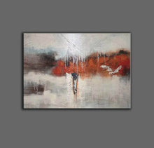 Load image into Gallery viewer, Gray Red White Textured Painting Oversized Abstract Art Wp044