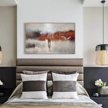 Load image into Gallery viewer, Gray Red White Textured Painting Oversized Abstract Art Wp044