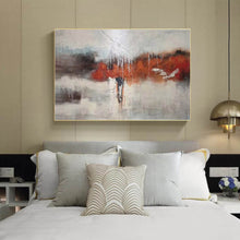 Load image into Gallery viewer, Gray Red White Textured Painting Oversized Abstract Art Wp044