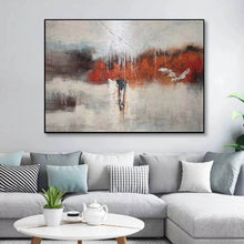 Load image into Gallery viewer, Gray Red White Textured Painting Oversized Abstract Art Wp044