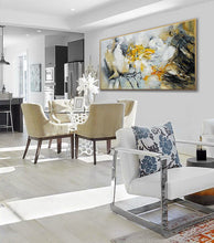 Load image into Gallery viewer, Gray Yellow Textured Acrylic Abstract Painting On Canvas Sp099