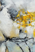 Load image into Gallery viewer, Gray Yellow Textured Acrylic Abstract Painting On Canvas Sp099