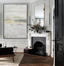 Load image into Gallery viewer, Gray Yellow Textured Painting Oversized Abstract Art Wp045