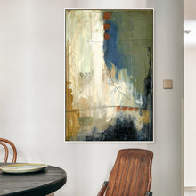 Load image into Gallery viewer, Green Abstract Canvas Art Abstract Beige Painting Acrylic Canvas Painting Wp073