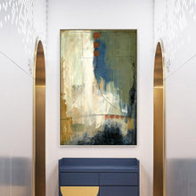 Load image into Gallery viewer, Green Abstract Canvas Art Abstract Beige Painting Acrylic Canvas Painting Wp073