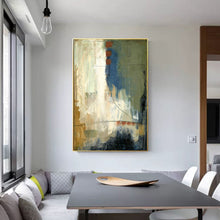 Load image into Gallery viewer, Green Abstract Canvas Art Abstract Beige Painting Acrylic Canvas Painting Wp073