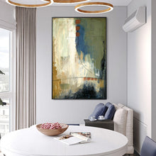 Load image into Gallery viewer, Green Abstract Canvas Art Abstract Beige Painting Acrylic Canvas Painting Wp073