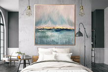 Load image into Gallery viewer, Grey Gold Leaf Wall Art Large Abstract Landscape Painting Sp043
