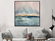 Load image into Gallery viewer, Grey Gold Leaf Wall Art Large Abstract Landscape Painting Sp043