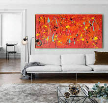 Load image into Gallery viewer, Jackson Pollock Style Red Abstract Painting Living Room Art Wp047