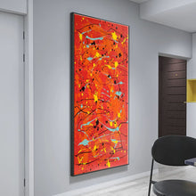 Load image into Gallery viewer, Jackson Pollock Style Red Abstract Painting Living Room Art Wp047