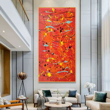 Load image into Gallery viewer, Jackson Pollock Style Red Abstract Painting Living Room Art Wp047