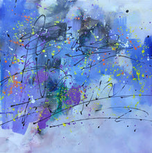 Load image into Gallery viewer, Jackson Pollock style Blue Abstract Painting Living Room Wp027