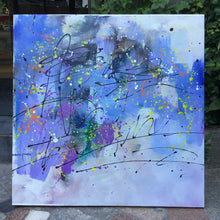 Load image into Gallery viewer, Jackson Pollock style Blue Abstract Painting Living Room Wp027