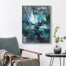 Load image into Gallery viewer, Large Blue Abstract Painting Modern Office Wall Art Original Artwork Kp126