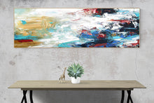 Load image into Gallery viewer, Large Blue White Abstract Painting Coloful Artwork Kp127