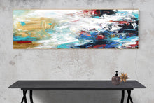 Load image into Gallery viewer, Large Blue White Abstract Painting Coloful Artwork Kp127