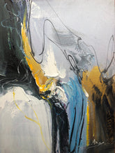 Load image into Gallery viewer, Minimalist Gold Abstract Modern Gray Painting Blue Painting Sofa Wall Art Kp113