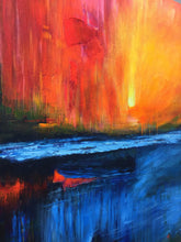 Load image into Gallery viewer, Orange Blue Brown Minimalist Abstract Art For Living Room Sp002