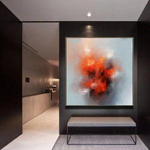 Load image into Gallery viewer, Orange Gray Abstract Painting Original Oversize Painting Kp110