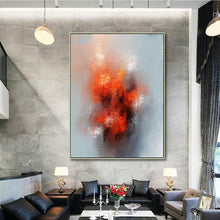 Load image into Gallery viewer, Orange Gray Abstract Painting Original Oversize Painting Kp110