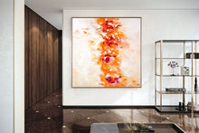Load image into Gallery viewer, Orange White Abstract Painting Original Oversize Painting Kp109